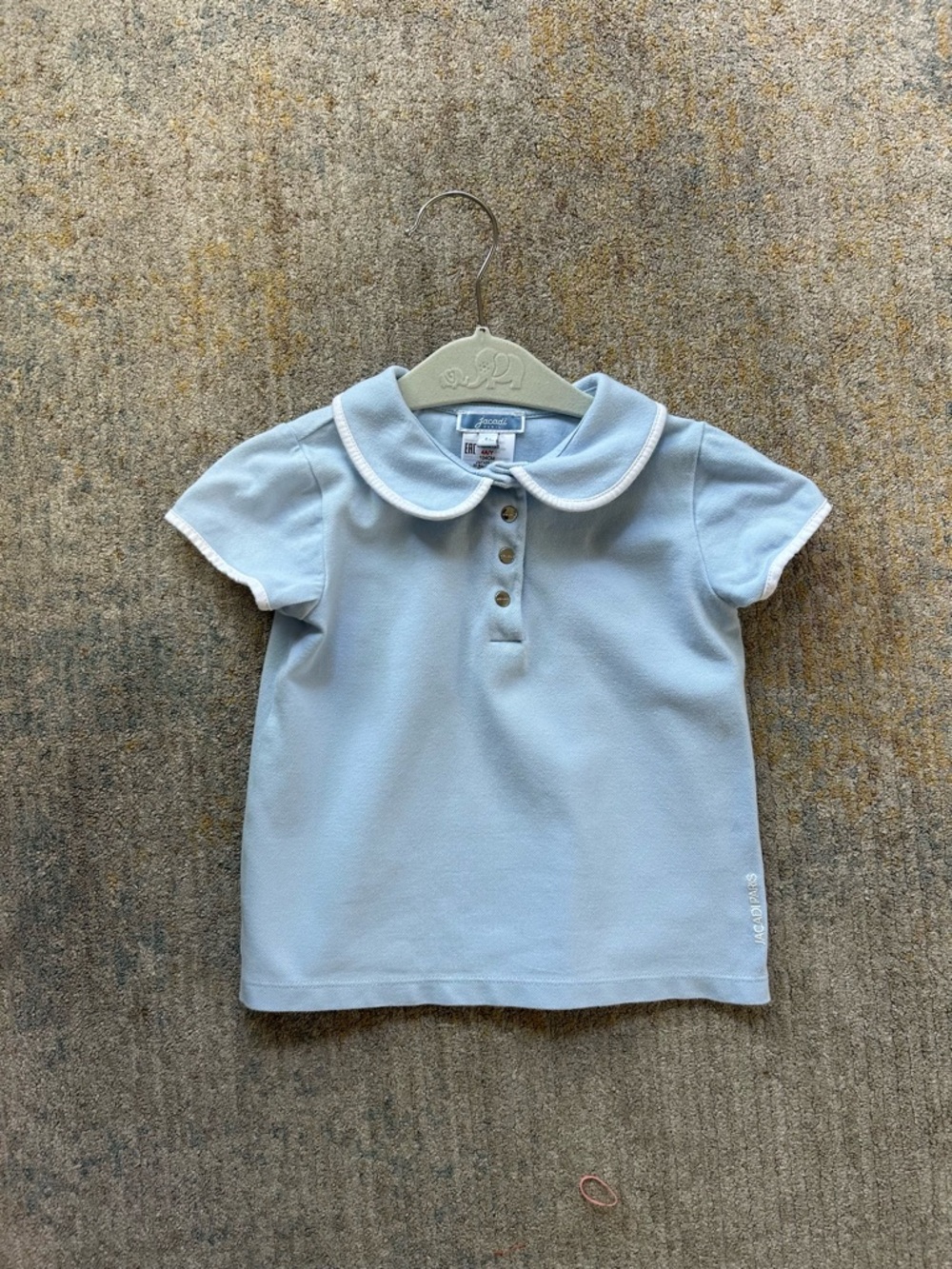 Classic Light Blue Polo Shirt with Peter Pan Collar - Jacadi Paris